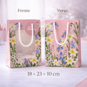 Embalagem Flores Transparente M 18x23x10 cm - IMPORTADO - UND