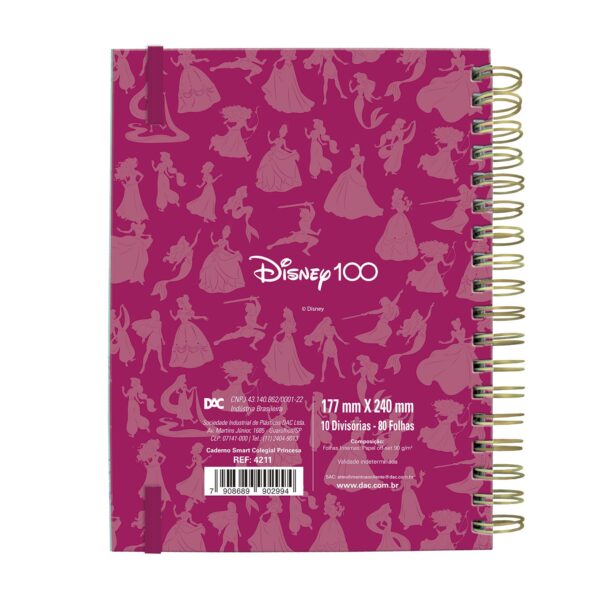 Caderno Smart Colegial 10 Matérias Princesas Disney DAC