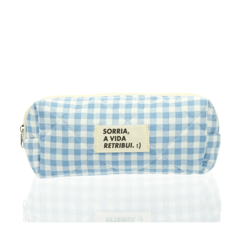 Necessaire Estojo Fofucha Sorria, A Vida Retribui AZUL - FLORIE - UND