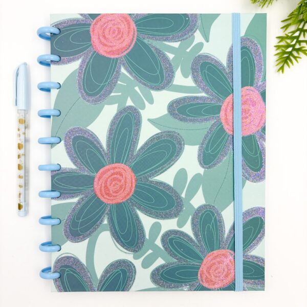 Caderno de Disco COLEGIAL Flores 10 discos - 19,8x25,5cm 80 fls - IMPORTADO - UND