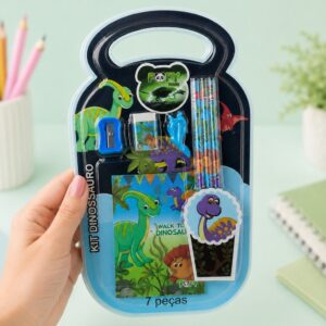 Kit Escolar Dinossauro 7 Peças - FOFY - BLISTER