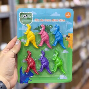 Giz de Cera Mini 6 Cores Dino - FOFY - BLISTER