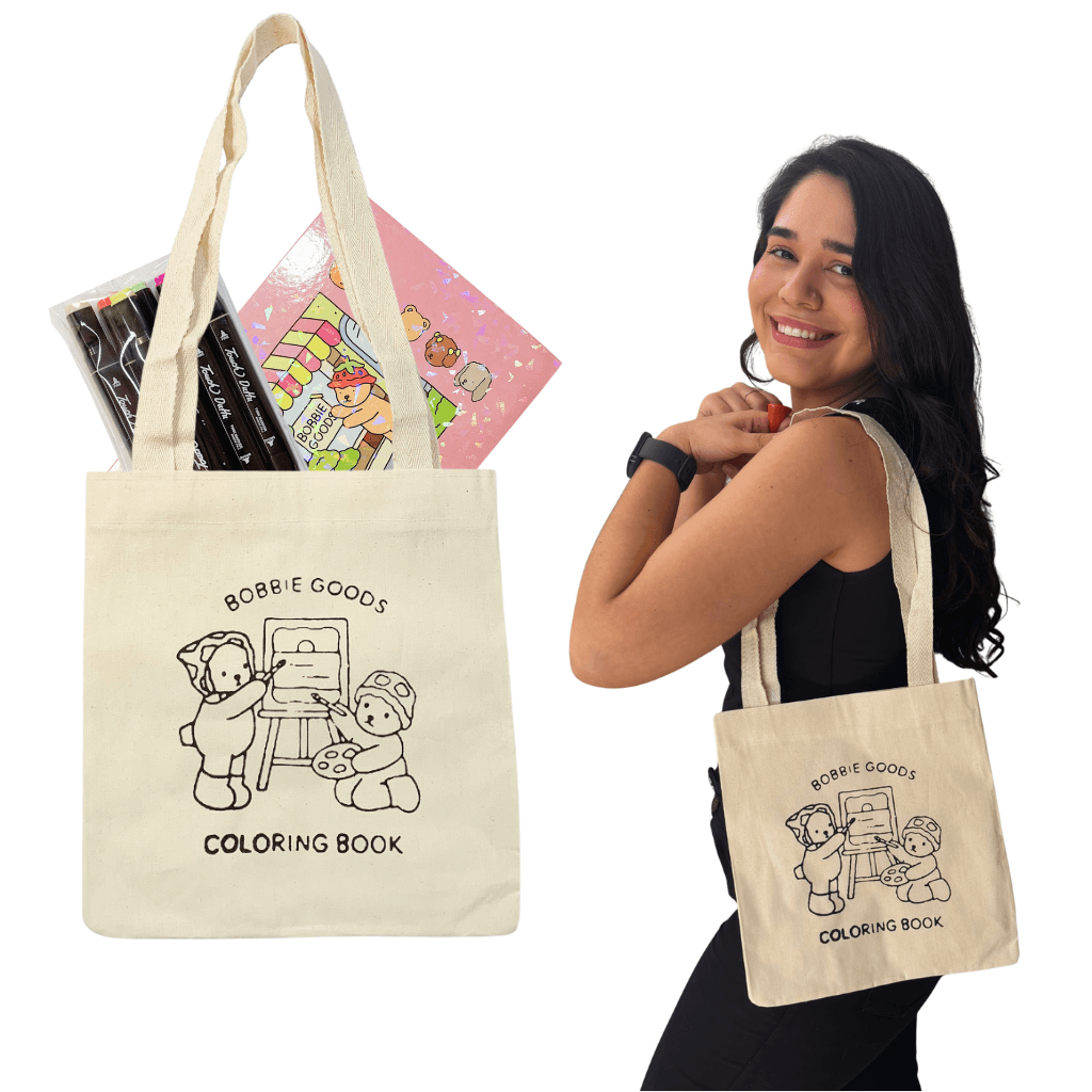 Combo Perfect BOBBIE GOODS - ECOBAG + LIVRO DE COLORIR + 6 CANETAS TOUCH