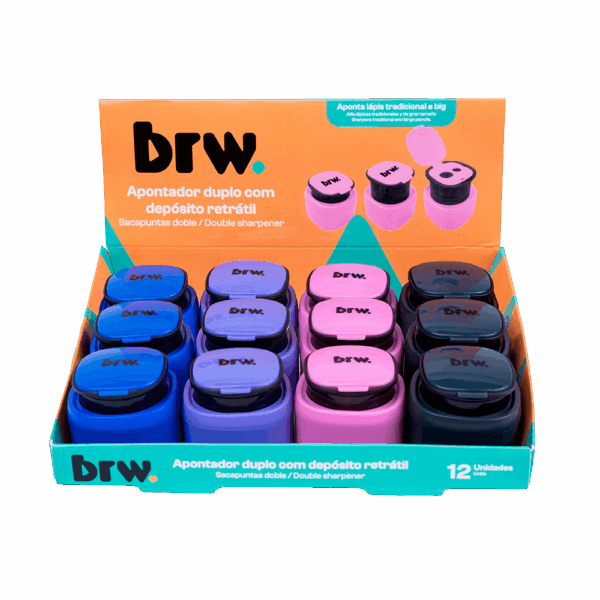 Apontador Duplo c/ Depósito Retrátil - BRW - UND