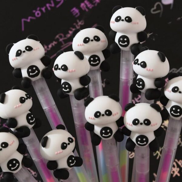 Caneta Fofa Colorida Panda Happy - Pacote 4 Und