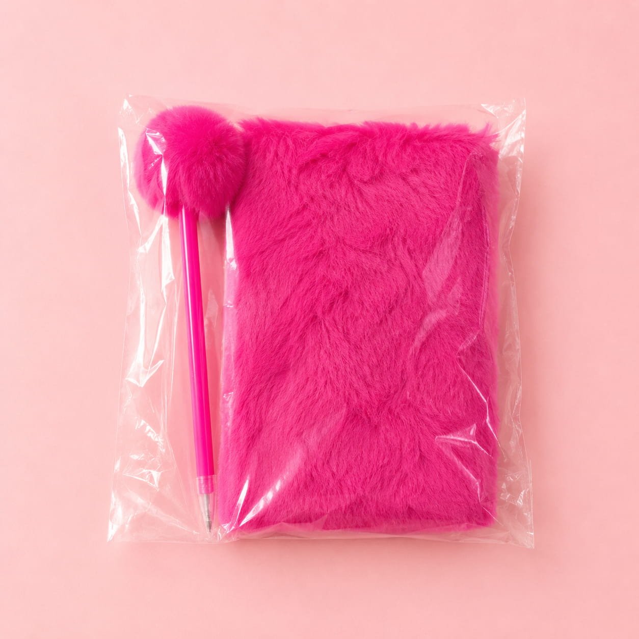 Caderno Pelúcia + Caneta Pompom M - IMPORTADO - UND