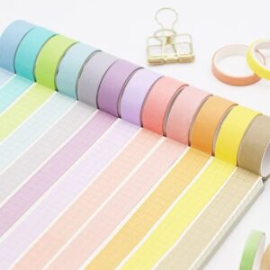Caixinha c/ 12 Fitas Washi Tapes Pastel Degradê 15mmx2m - IMPORTADO - UND
