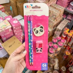Kit Escolar 4 Peças Panda - SKYPAPER - BLISTER