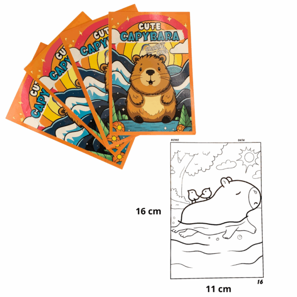 Card Surpresa para Colorir CAPIVARA 4 Und - 1 PACOTE