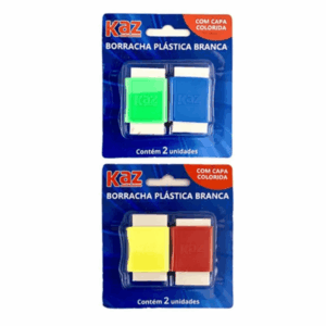 Borracha Plástica Branca c/ Capa 2 Cores KAZ - BLISTER