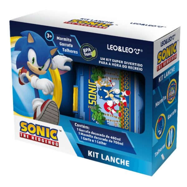 Kit Lanche Sonic Garrafa Plástica + Marmita LEO E LEO - UND