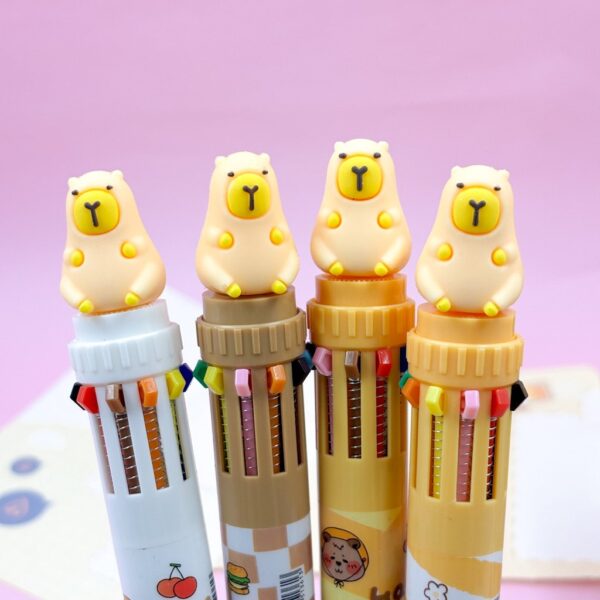 Caneta 10 Cores Capivara Capy - Cx 36 Und