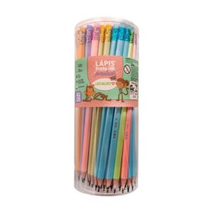 Lápis Hb c/ Borracha Perolado Pastel - LEO E LEO - 12 UND