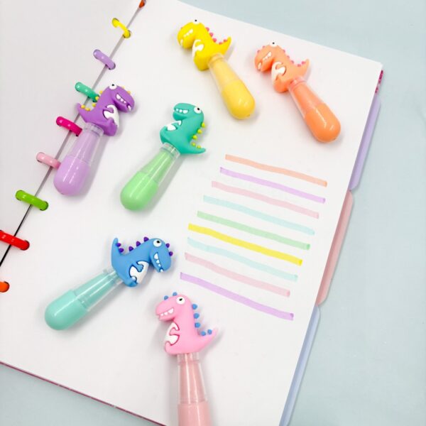 Marca Texto Dinossauro Cute - Kit 6 Und