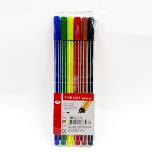 Caneta Fine Line Color 6 Cores - BLISTER