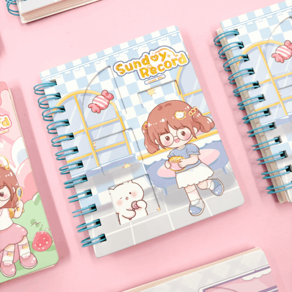 Mini Caderno Espiral Menininhas Sunday Record 70 fls 8,7x11,7cm - IMPORTADO - UND