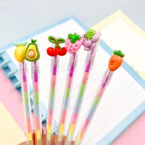 Caneta Fofa Frutinhas Color - Pacote 6 Und