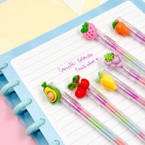 Caneta Fofa Frutinhas Color - Pacote 6 Und