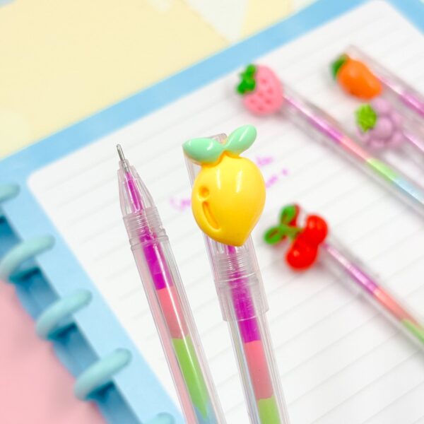 Caneta Fofa Frutinhas Color - Pacote 6 Und