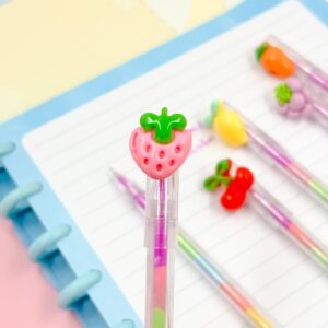 Caneta Fofa Frutinhas Color - Pacote 6 Und