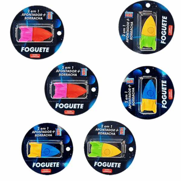 Apontador c/ Borracha Foguete KAZ - BLISTER