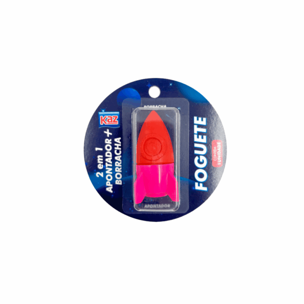 Apontador c/ Borracha Foguete KAZ - BLISTER