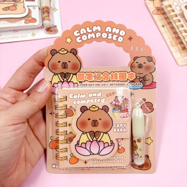 Kit Mini Caderno + Caneta Capivara Brown