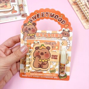 Kit Mini Caderno + Caneta Capivara Brown