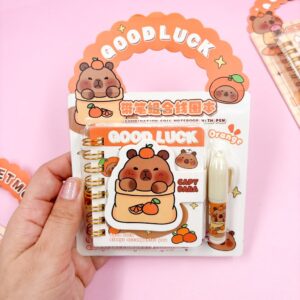 Kit Mini Caderno + Caneta Capivara Brown