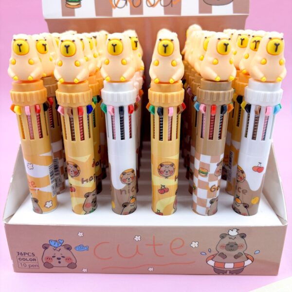 Caneta 10 Cores Capivara Capy