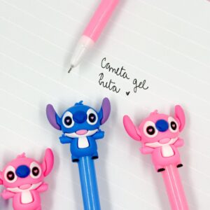Caneta Fofa Stitch e Angel Happy - Pacote 6 Und