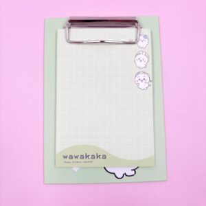 Mini Prancheta Retangular Bloco de Notas c/ Linha Bichinhos Fofos