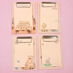 Mini Prancheta Retangular Bloco de Notas Capivara Cute