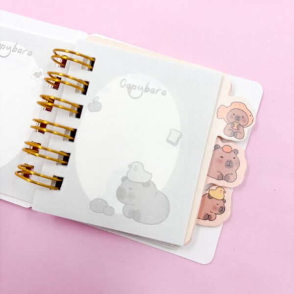Mini Caderno Aramado c/ Divisória Capivara Capy PP