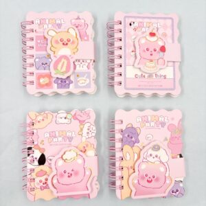 Mini Caderno Aramado Bichinhos Happy c/ Fechamento PP