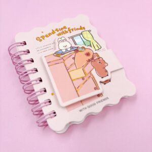 Mini Caderno Aramado Folhas Decoradas Capivara Friends PP