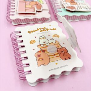 Mini Caderno Aramado Folhas Decoradas Capivara Friends PP