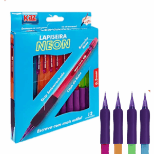 Lapiseira Transparente 0.5mm Neon KAZ - CX 12 UND