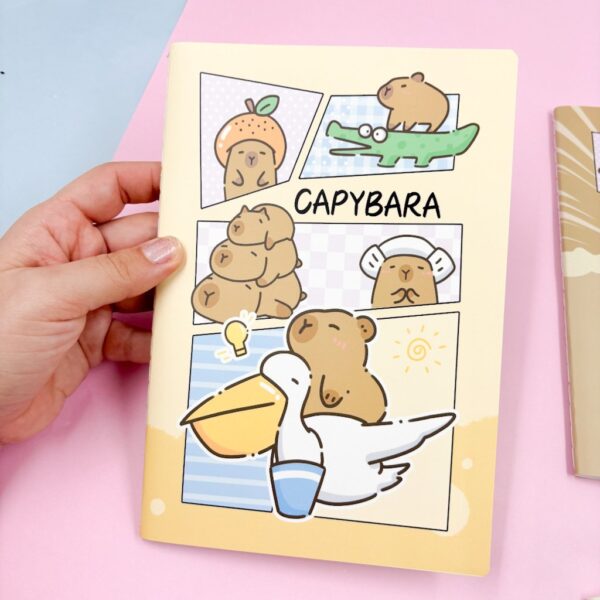 Caderno Grampeado 14,2x20,3cm Capivara de Boas
