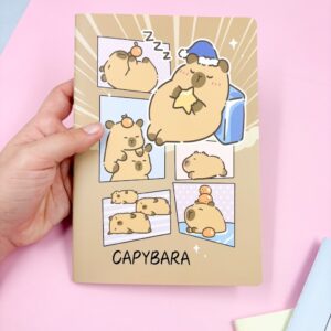 Caderno Grampeado 14,2x20,3cm Capivara de Boas