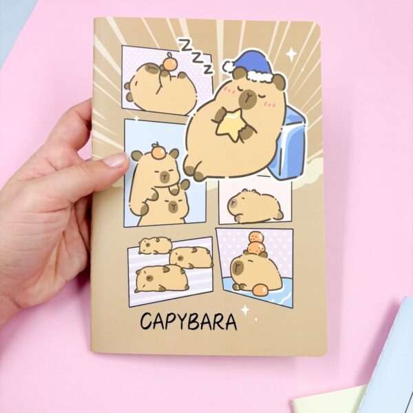 Caderno Grampeado 14,2x20,3cm Capivara de Boas