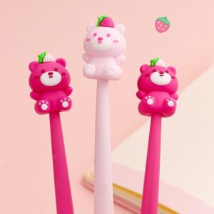 Caneta Flexível Ursinho Rosa - Pacote 6 Und