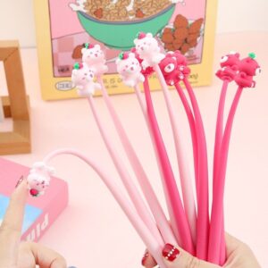 Caneta Flexível Ursinho Rosa - Pacote 6 Und