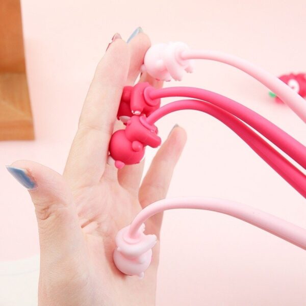 Caneta Flexível Ursinho Rosa - Pacote 6 Und
