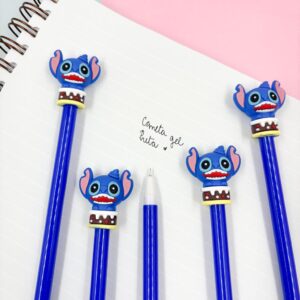 Caneta Fofa STITCH Cara no Bolo - PACOTE 6 UND
