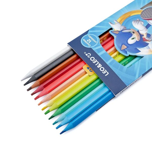 Lápis de Cor Triangular Sonic 12 Cores LEO E LEO - BLISTER