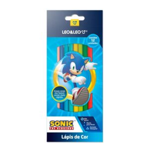 Lápis de Cor Triangular Sonic 12 Cores LEO E LEO - BLISTER