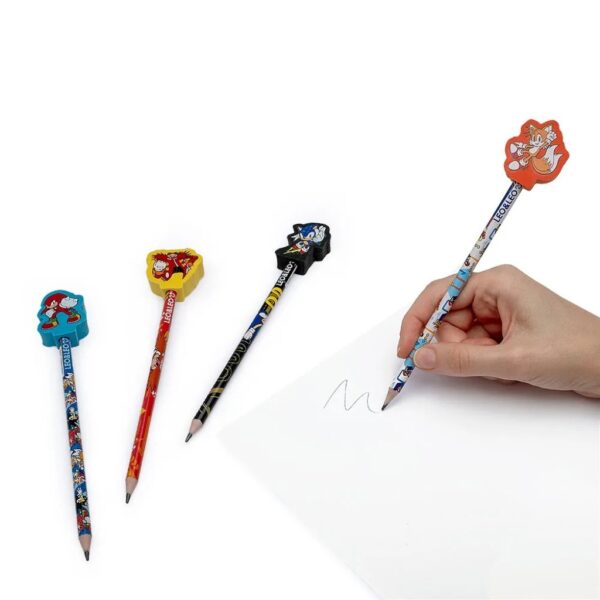 Lápis HB c/ Borracha Sonic LEO E LEO - Kit 4 UND