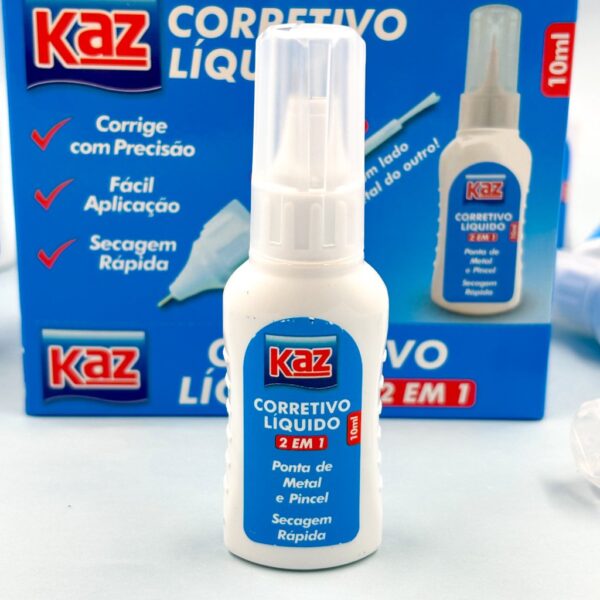 Corretivo Líquido 10 Ml (2 em 1) KAZ - KIT 6 UND