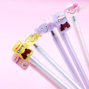 Caneta Fofa Apagável Resina Balinha Chips - PACOTE 6 UND